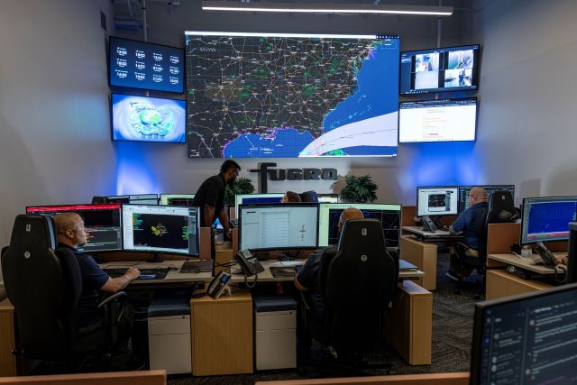 Fugro’s new remote operations center near Katy, Texas, operates surveying equipment in the Gulf of Mexico. (Source: Fugro)
